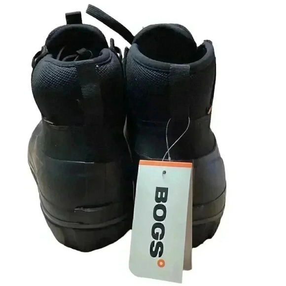 Bogs Mens 10 Casual Nubuck Leather Waterproof Lace Up Ankle Snow Boots Black NEW